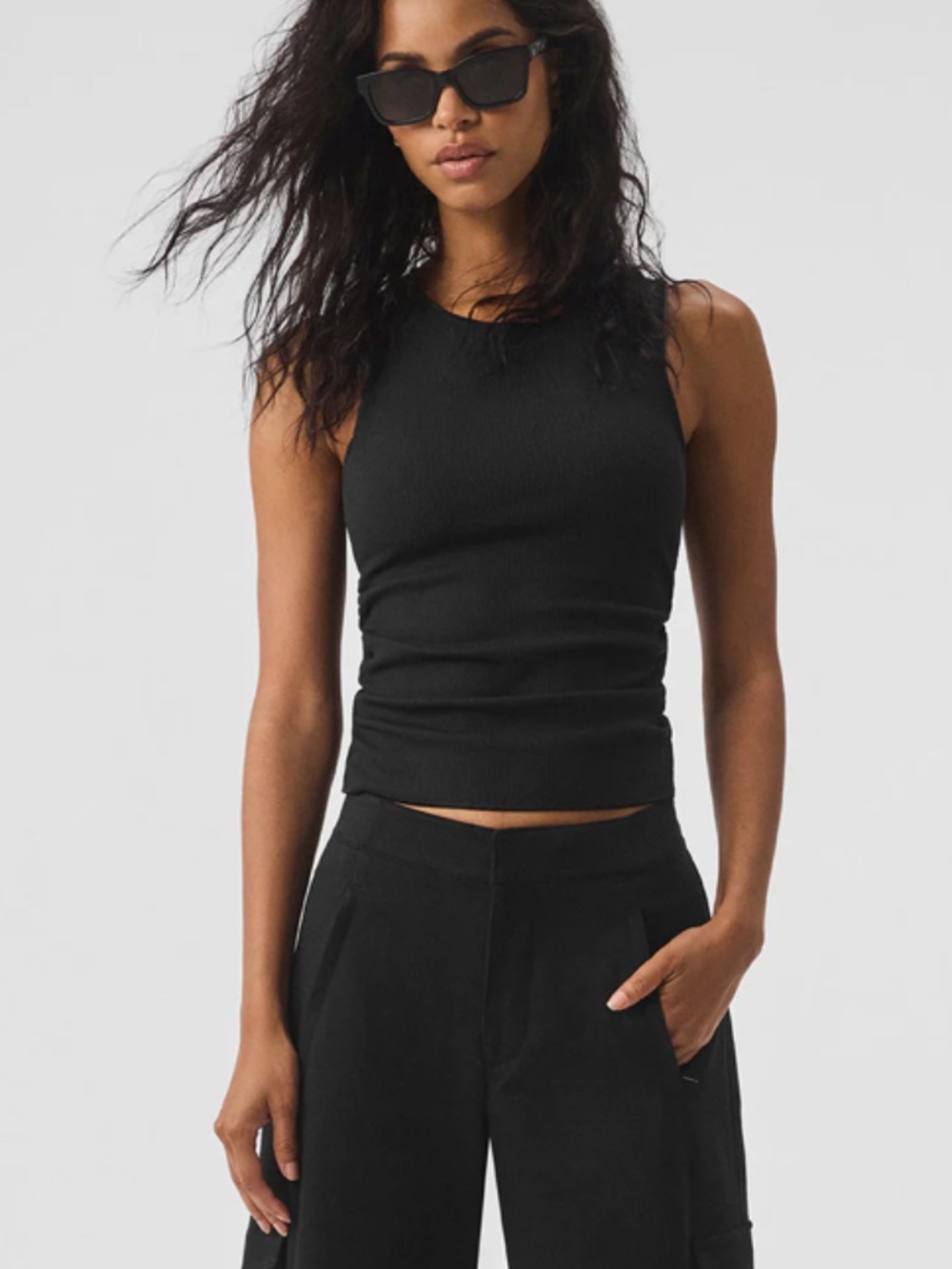 NWT Alo Ribben En Pointe Tank - Black, L